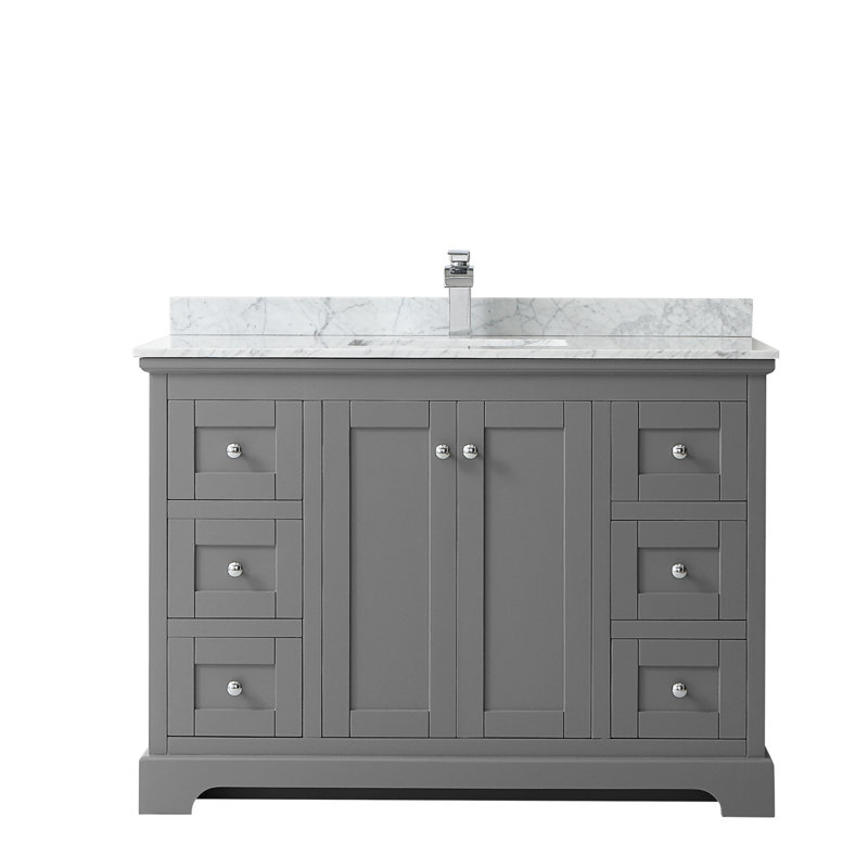 Ensemble de meuble-lavabo simple 48 po Avery, Gris foncé, Chrome poli