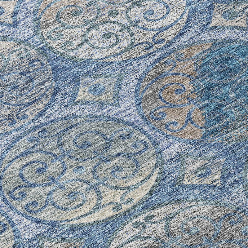 Neysa Washable Geometric Indoor / Outdoor Rug, Rectangle 9' x 12'