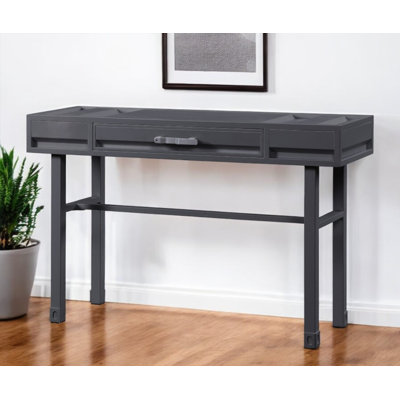 Table de coiffeuse 47 po en fer et bois bronze industriel