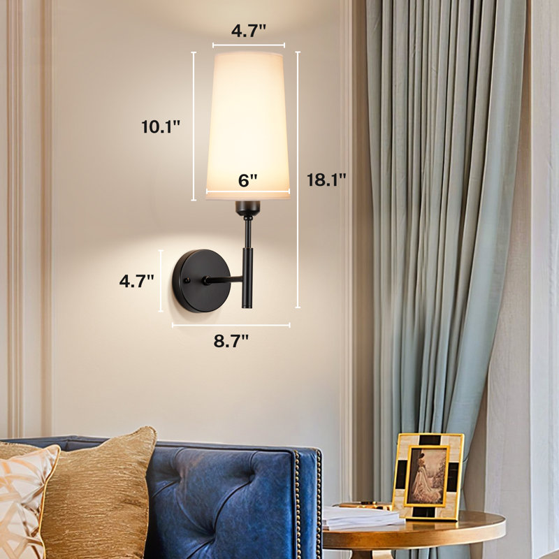 Ensemble de deux appliques murales à piles, 13 000 mah, applique murale rechargeable avec télécommande, à intensité variable, sans fil, à pile, pour décor de chambre à coucher, noir