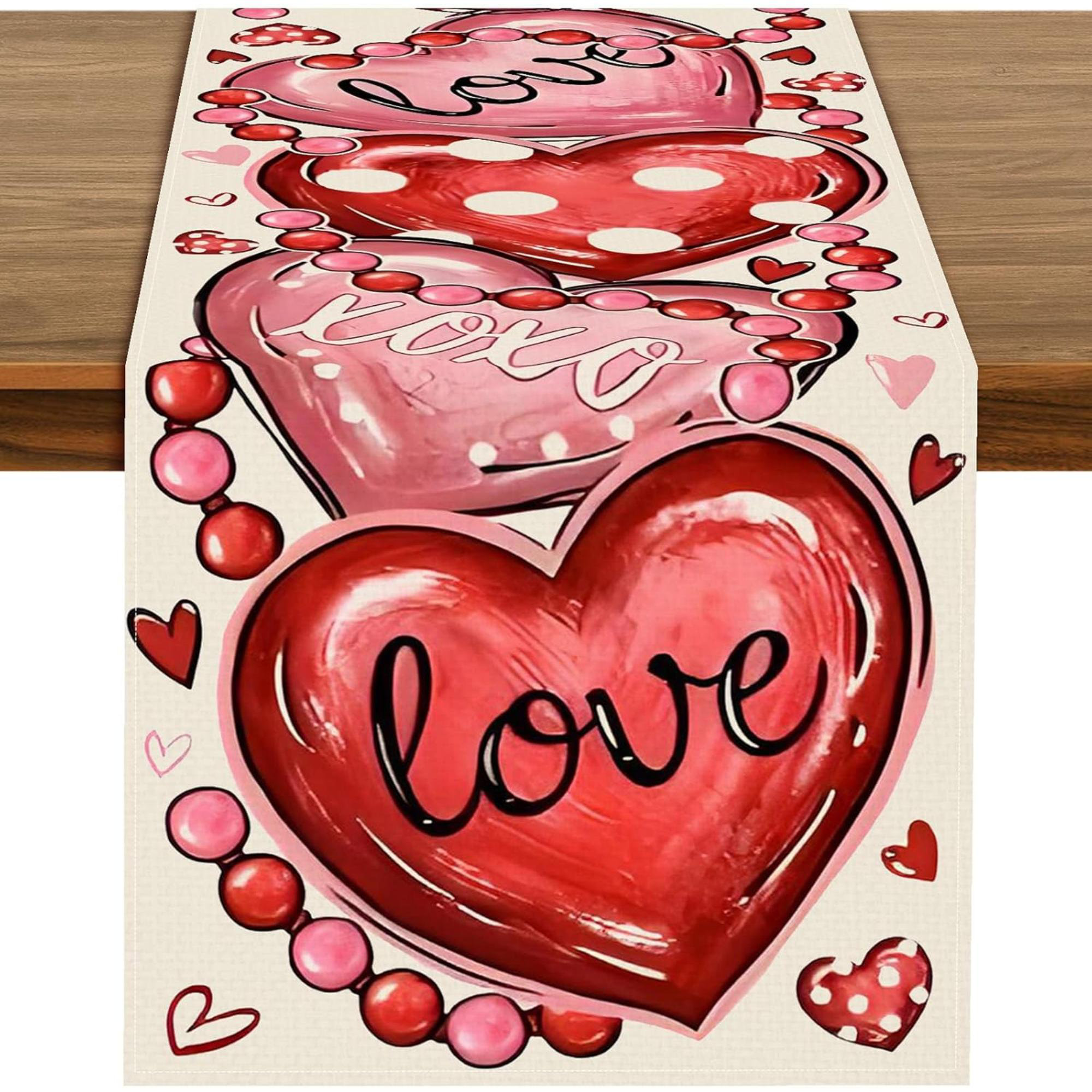 August Grove® Valentines Day Table Runner – Hearts With Love And XOXO ...