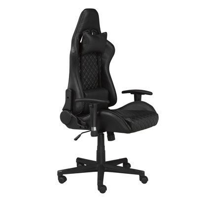 Fauteuil de jeu et de course pivotant en similicuir ergonomique Inbox Zero