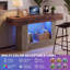 Console 55 po avec prises de courant et lumières | Canapé / table d'entrée à 2 niveaux avec tablette de rangement pour le couloir-807399632