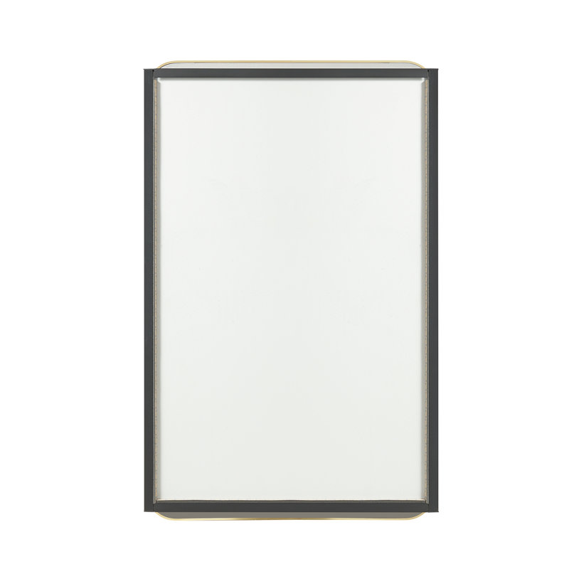 Lagos Rectangular Framed Medicine Cabinet with Mirror, 32" H x 20" W x 5.9" D, Brushed Gold