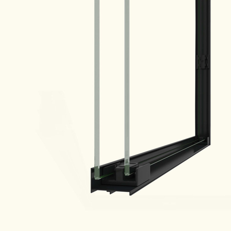 Tempered Glass With Explosion Proof Film, Aluminum Frame Double Sliding Shower Door, "1/4 (6 Mm), Stainless Steel Handle