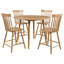 Ensemble de salle à manger 5 pièces à hauteur de comptoir avec chaises Windsor et fabrication solide-133154486