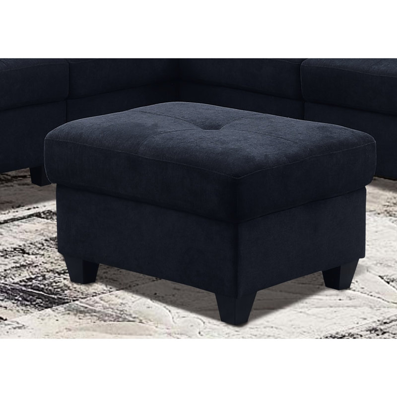 Canapé modulaire en microfibre à 7 poils longs bleu foncé doux avec deux porte-gobelets pour une stabilité à long terme
