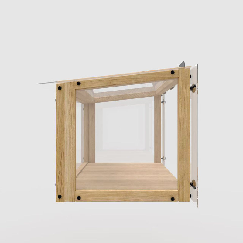 Boîte de rangement imperméable en bois pour chat avec fenêtre à suspendre simple de 24 à 35 pouces de largeur