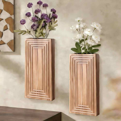 Paquet de 2 pots de fleurs suspendus pour plantes d'intérieur, brun