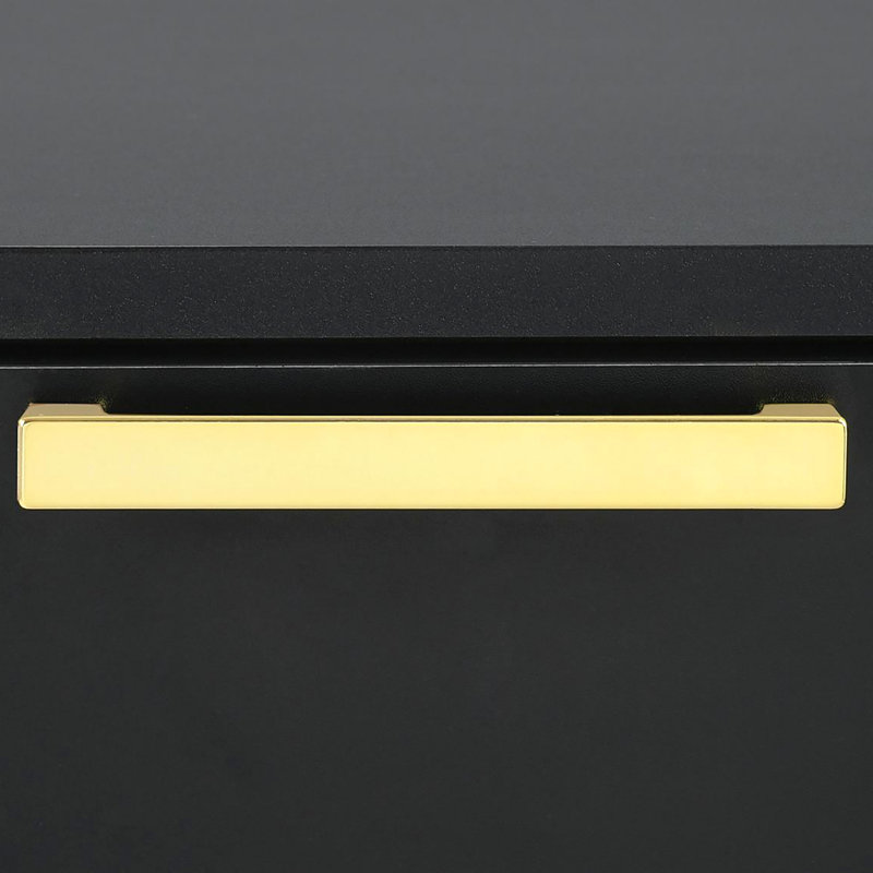 2-Drawer Rectangular Nightstand, Black