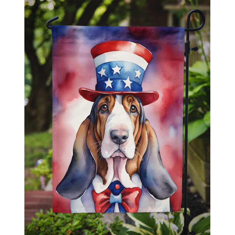 Drapeau patriotique du jardin américain, Basset hound