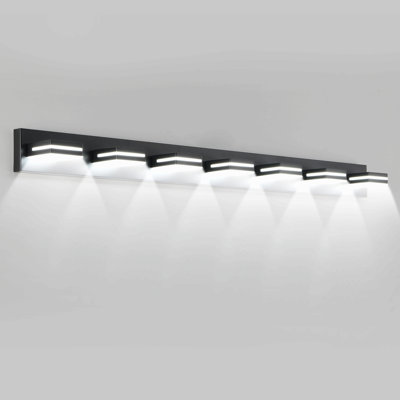 Modern Chrome Led Vanity Light, 7-Lights Wall Sconce For Bathroom And Mirror, Sleek Minimalist Design, Energy-Efficient, Easy To Install
