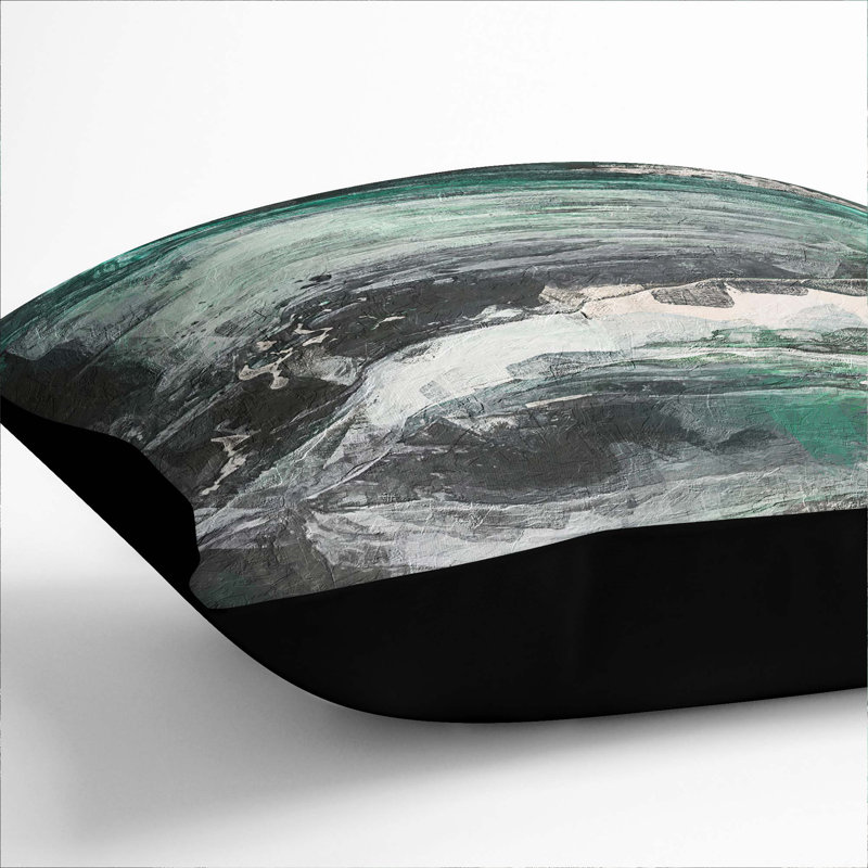 Abstract Square Throw Cushion, 40 x 40 cm, Black
