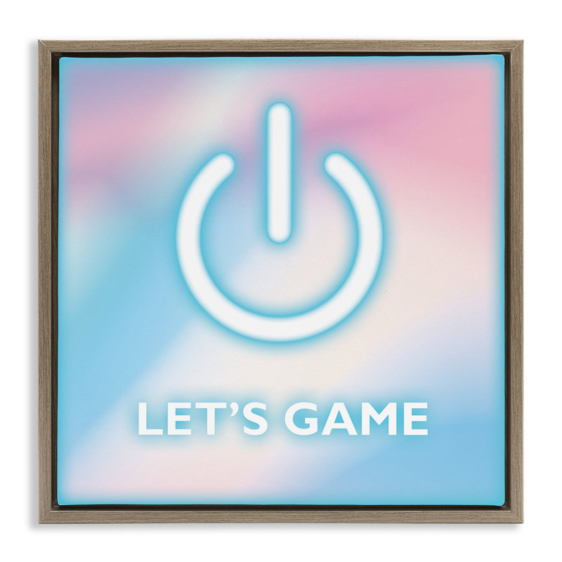Cadre flottant Pastel Let's Game Power Symbole, design par Yass Naffas Designs, H 25 po x l 25 po