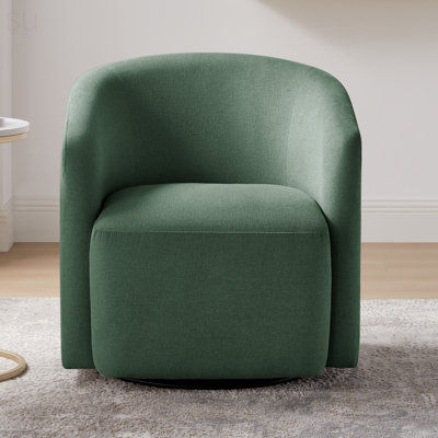 Ardena Swivel Barrel Chair With Durable Polyester/Nylon Blend, Pocket Coil Comfort, And 360-Degree Swivel For Modern Living Spaces.
