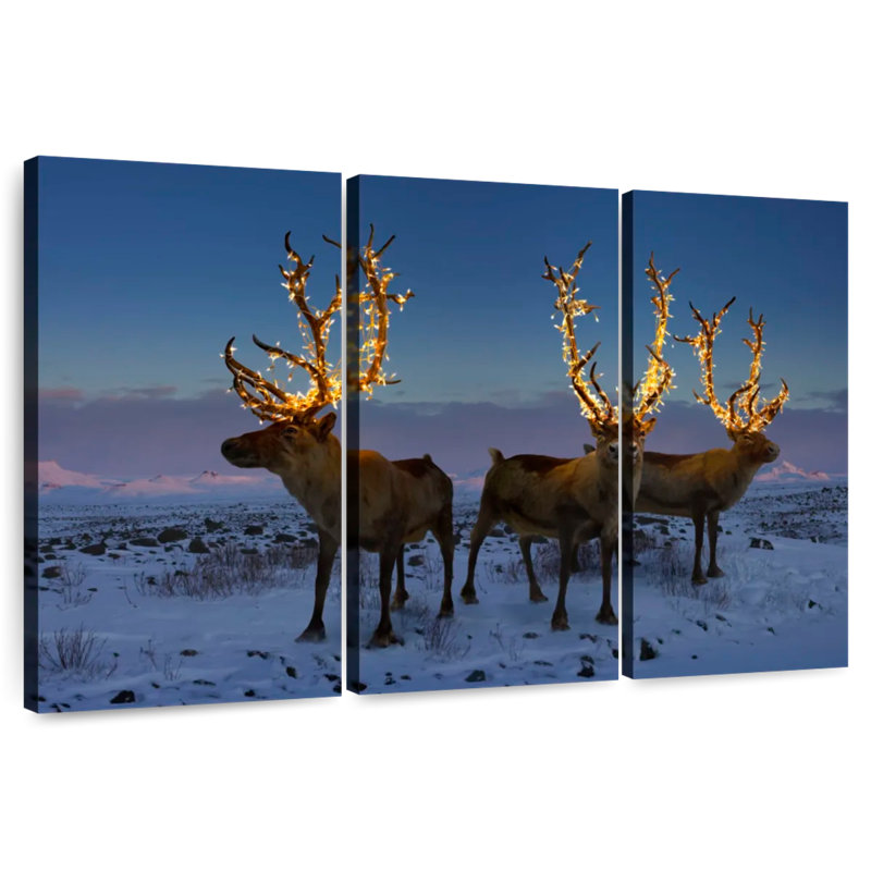 Brampt Illuminated Reindeers, 24" H x 38" W