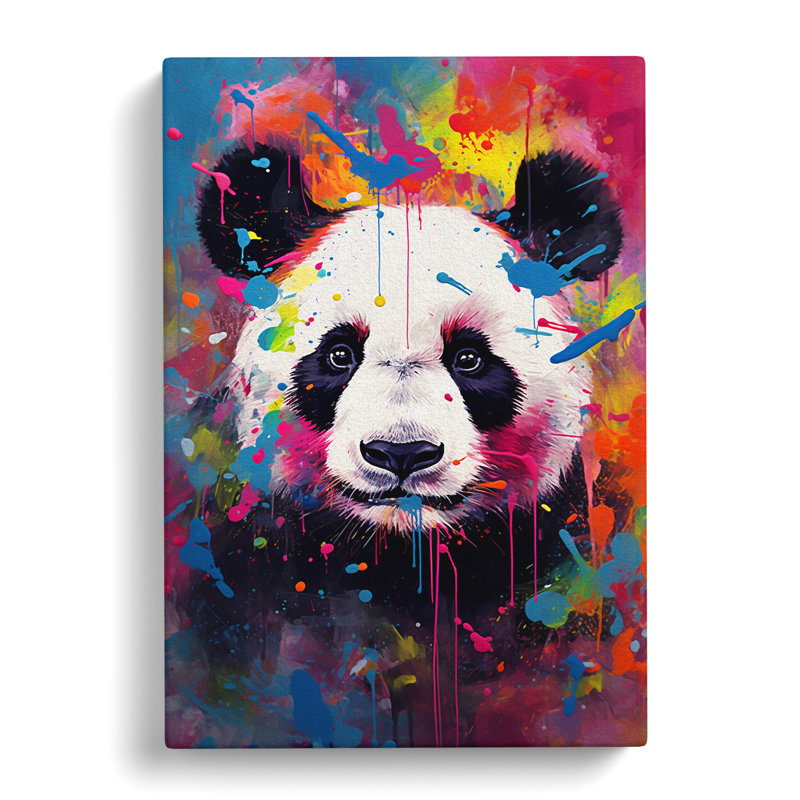 Panda Abstract No.2 - Wrapped Canvas Print, 76cm H x 50cm W x 3cm D