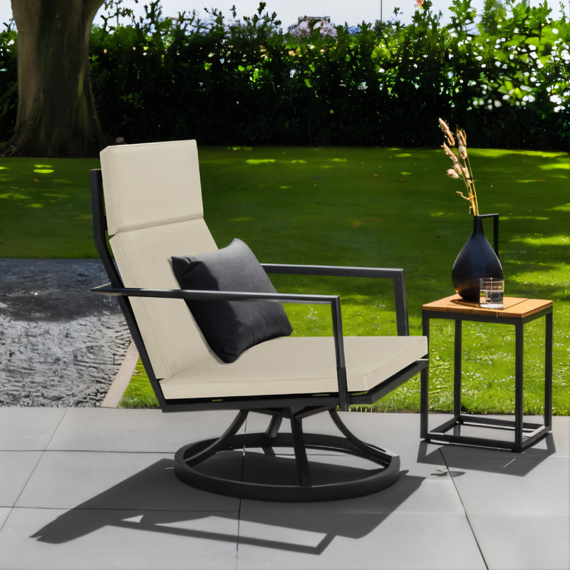 Outdoor Chair Cushion 21 x 20 x 2 Inch Waterproof & Color Fade Resistant High Back Patio Furniture Cushion Replacement with Removable Cover, Ties and Hidden Zipper for Outdoor Dining Chairs