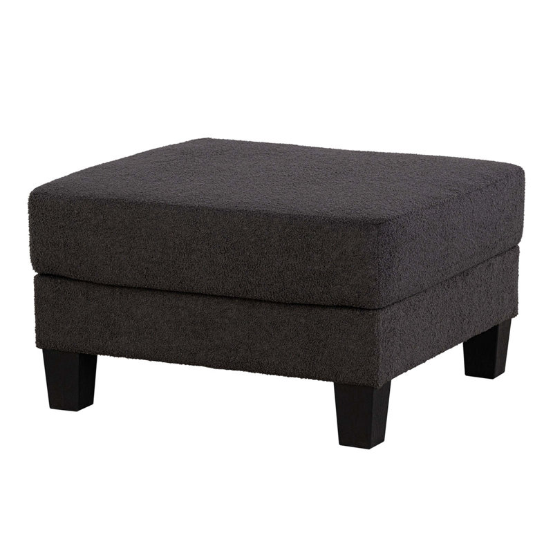 Repose-pieds carré de style contemporain gris foncé