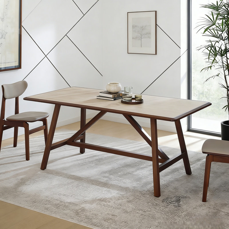 Table de salle à manger de style français rétro et tendance, Blanc cassé