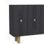 Console Modern Anthracite, panneau de particules 100% mélaminé, épaisseur: 0,7 pouce | Comprend plusieurs tablettes, une conception murale, un look géométrique élégant pour la maison et le bureau-1104754888