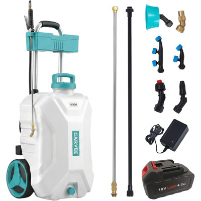 Pulvérisateur à batterie de 40 litres avec roue, pulvérisateur de jardin à pression 12 V pour pelouse et jardin