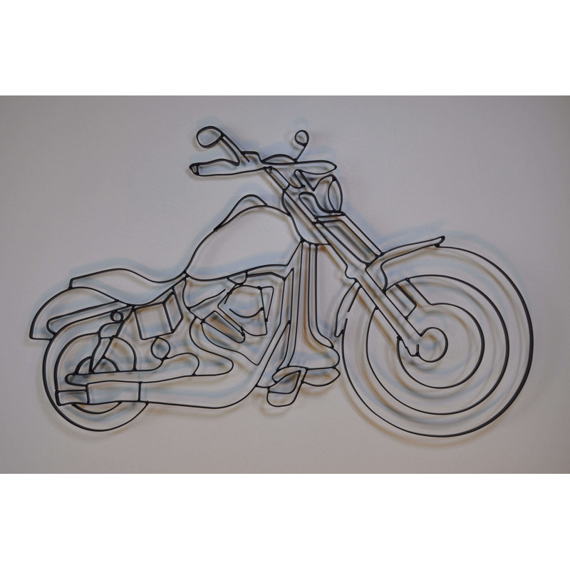 Décoration murale en métal motocyclette