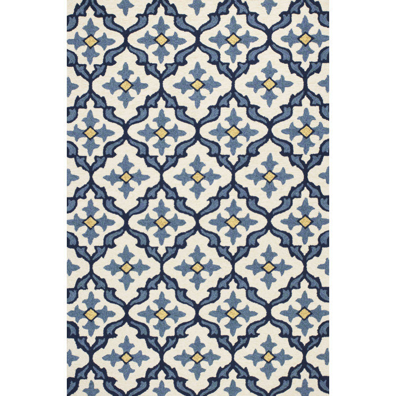 Edinburgh Blue Moroccan Handmade Indoor Outdoor Area Rug, Rectangle 2' x 3'