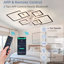 33-Inchblack Ceiling Fan With Lights Remote Control And APP Control, Dimmable With Remote 7 Blades 6 Speeds Of Wind