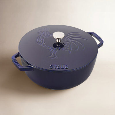 Enameled Cast Iron Rooster Dutch Oven