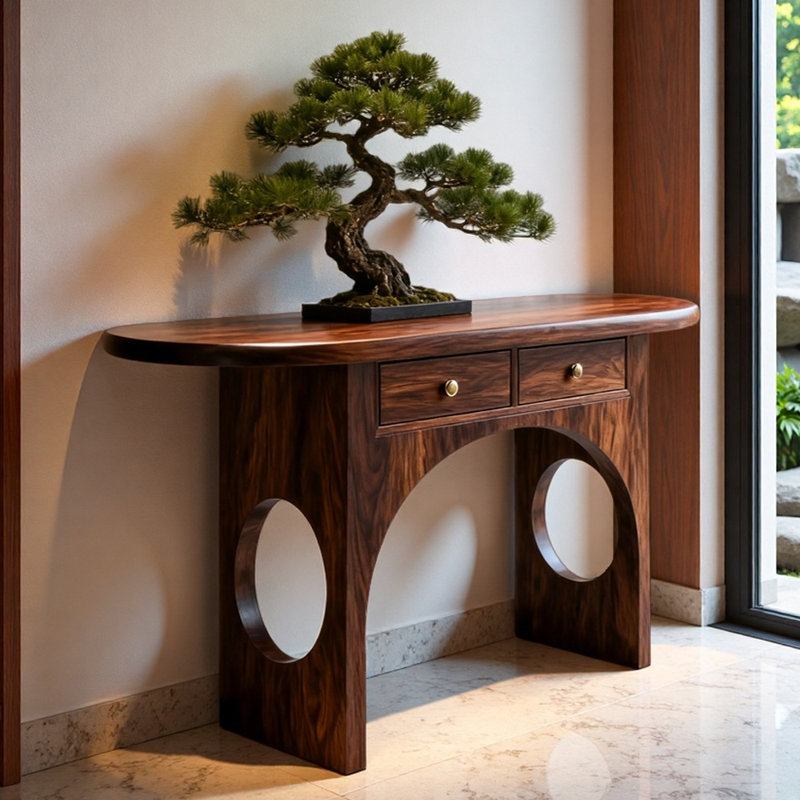 Nouvelle console d'entrée de style chinois, H 34,6 po x l 51,2 po x P 15 po