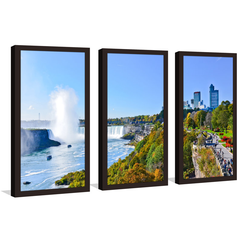Niagara - ensemble de 3 reproductions de photos sur acrylique, H 33,5 po x l 52,5 po x P 1 po