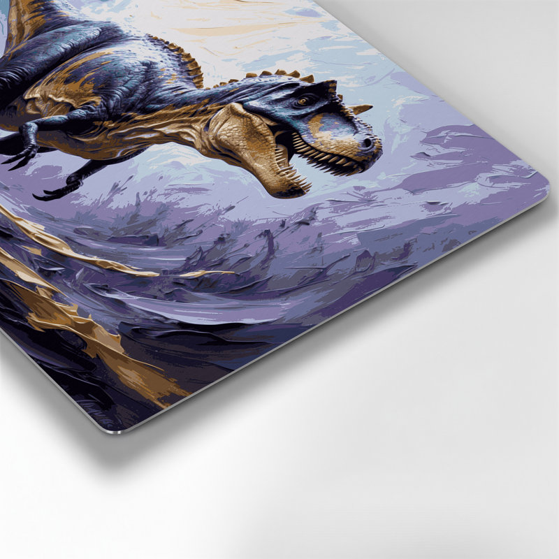 «Dinosaur Torosaurus», art mural en métal mauve, H 12 po x l 18 po