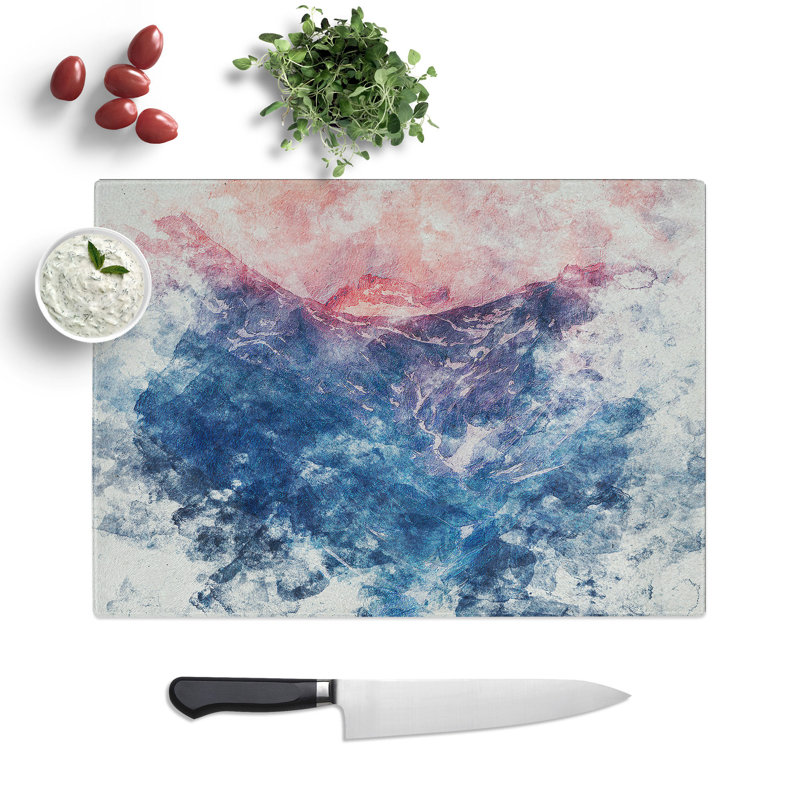 Tempered Glass Ravine to the Clouds Chopping Board, 20 cm x 28.5 cm
