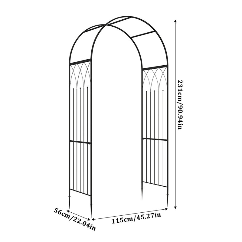 231cm H x 115cm W Iron, Metal Fan Trellis