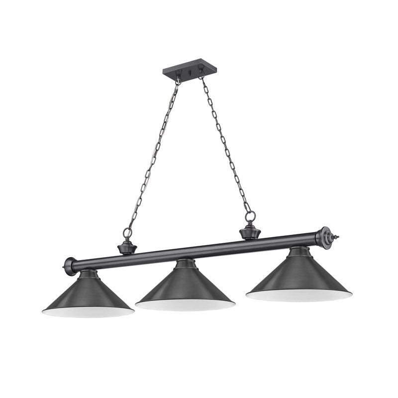 Billard 3 lumières Annaleisa, Plaqué bronze