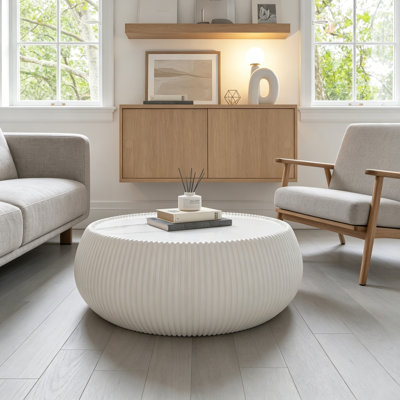 Table basse cylindrique avec base robuste