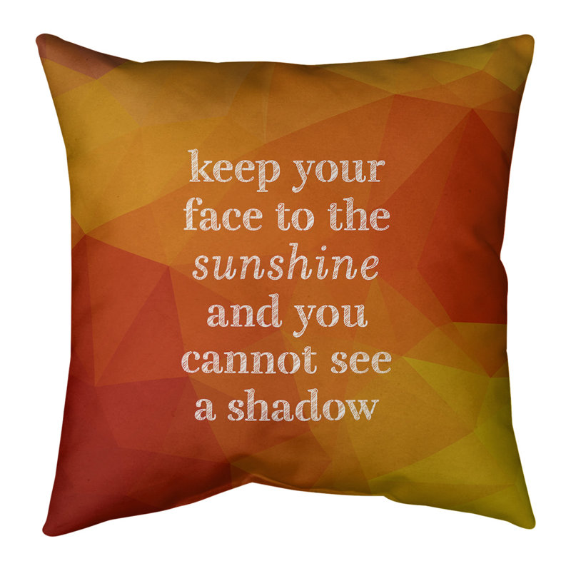 Coussin de citation inspiration de l’optimiseur, 14 po x 14 po, Ambre
