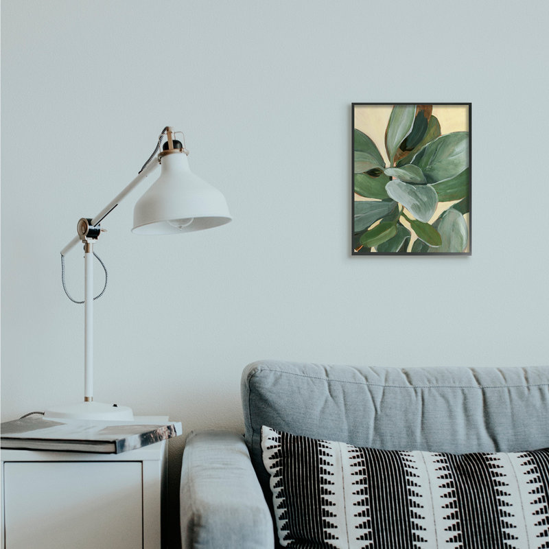 Étude de plantes en pot feuilles vertes, Giclée encadrée noir minuit, H 14 po x l 11 po