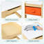 Ensemble de 3 tables d'activités pour enfants et 2 chaises avec tableau noir réversible et plateau blanc, tiroirs de rangement et bacs, naturel