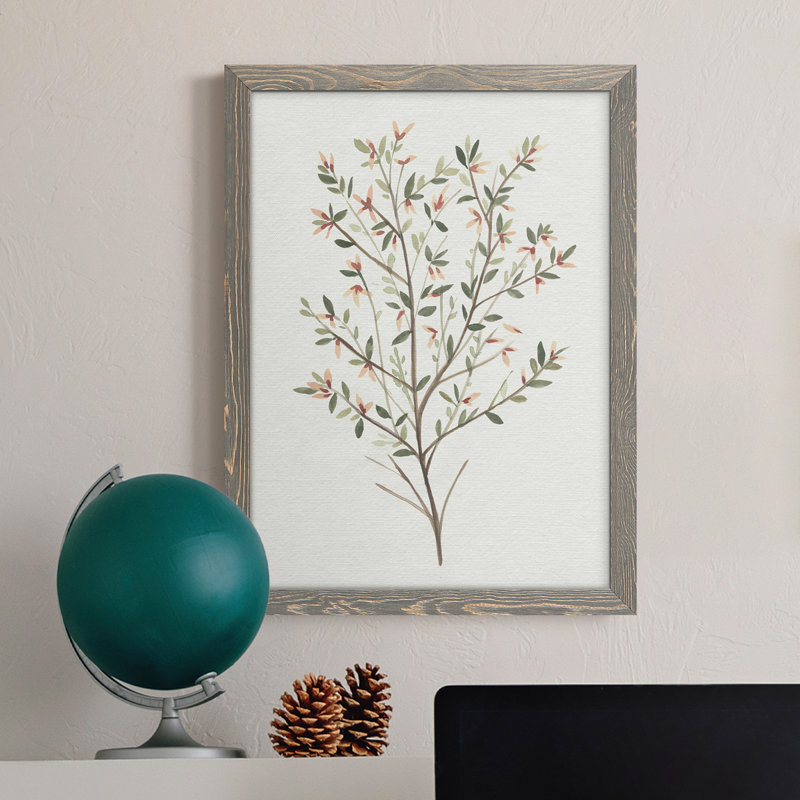 Toile simple encadrée Premium Sprig III - prête à être accrochée, Gris, H 20 po x l 17 po x P 1 po