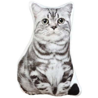 Decorative Cat Shaped Throw Pillow 3D Animal Stuffed Cushion