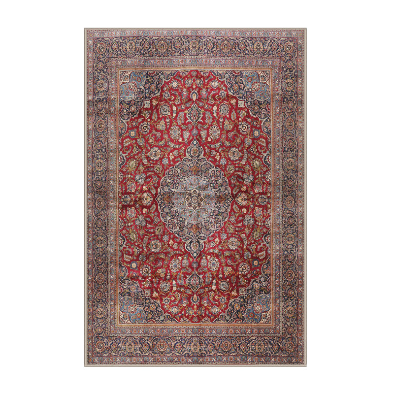 Tapis rouge/bleu traditionnel, Rectangle 3 pi x 5 pi
