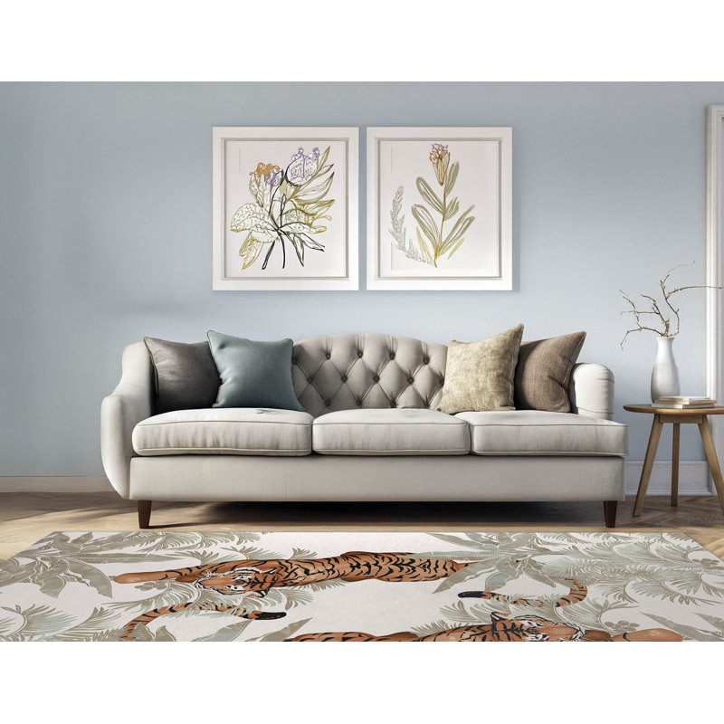 Tapis intérieur antidérapant Rumble In the Jungle, Rectangle 5 pi x 7 pi