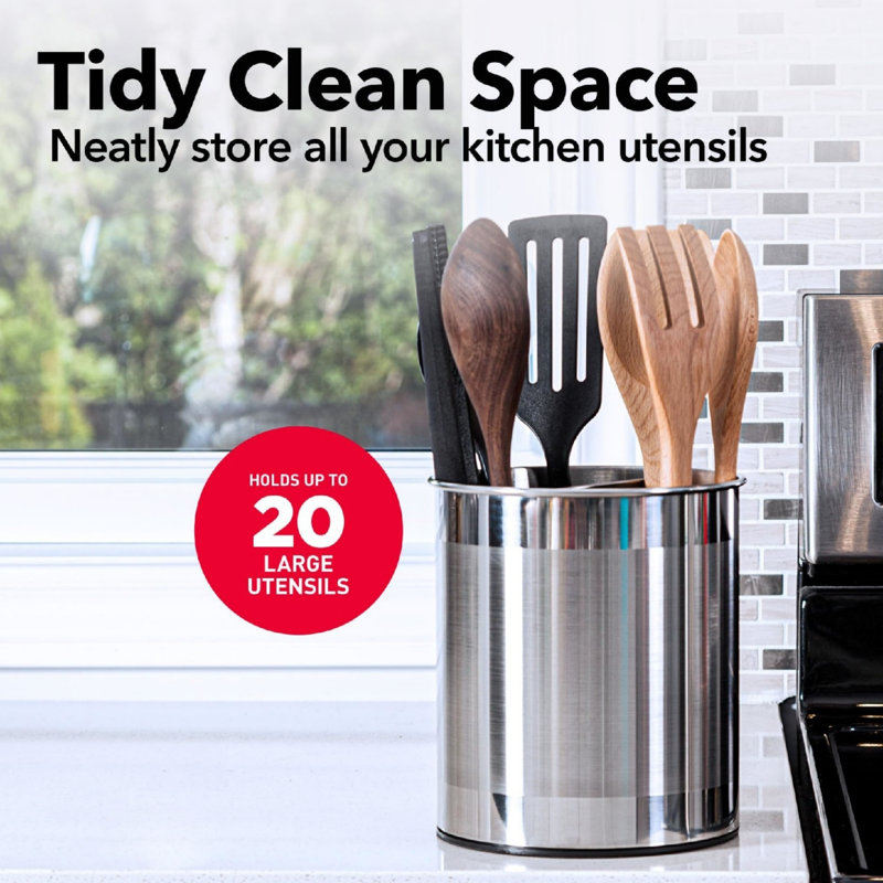 Stainless Steel Round Utensil Crock