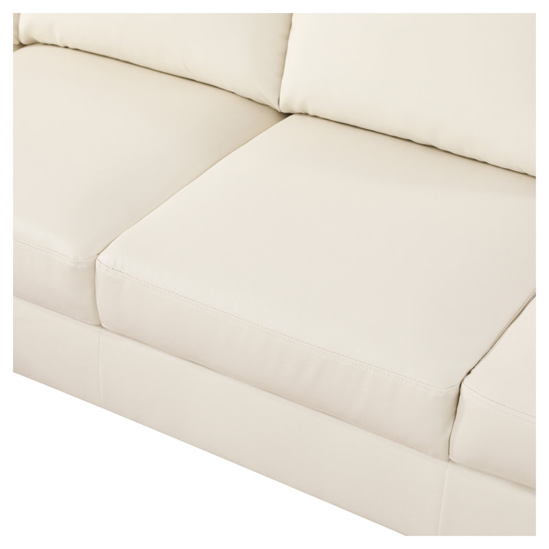 Canapé modulaire en L en similicuir 2 pièces avec méridienne gauche et repose-pieds Beige