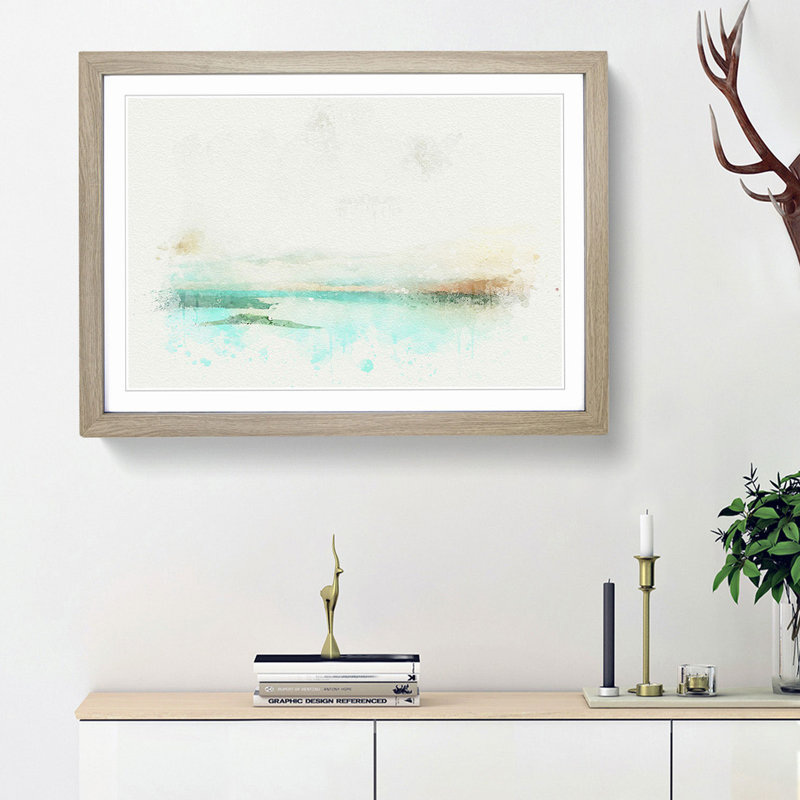 Aerial View of the Netherlands in Abstract - Picture Frame Graphic Art Print, 27cm H x 36cm W x 2cm D, Oak Framed