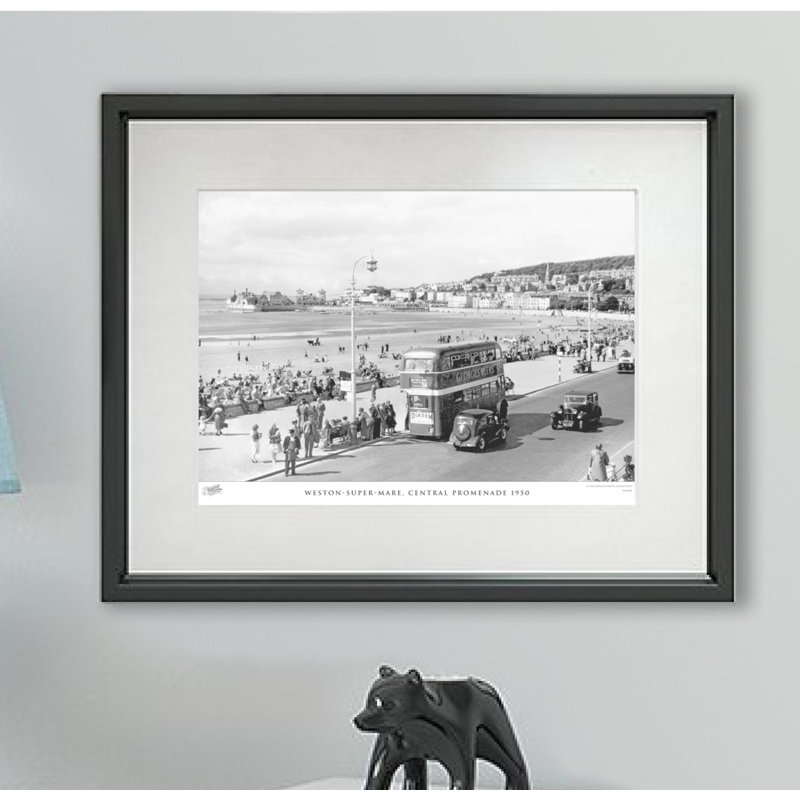 Weston-Super-Mare, Central Promenade 1950 - Single Picture Frame Print, 28cm H X 36cm W x 2cm D