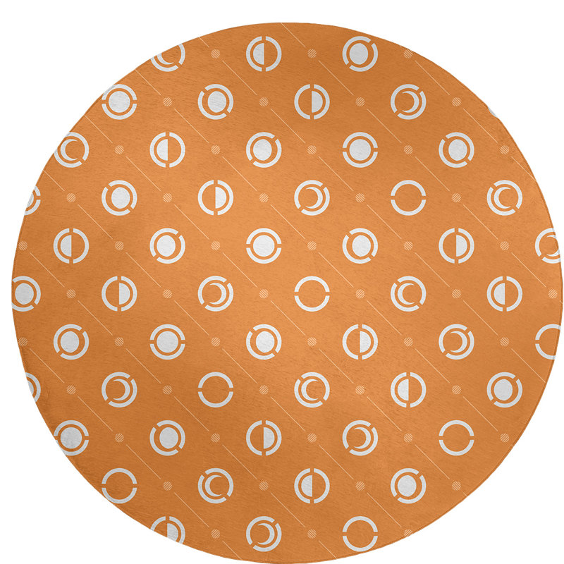 Chenille Geometric Indoor Rug, Round 5'