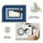 Blue and White Multi Border carpet-easy to clean, machine-washable, soft and comfortable; suitable for door mats, kitchens, living rooms, bedrooms, corridors, and laundry areas. Easy to clean, durable carpet for home decoration.-129132007